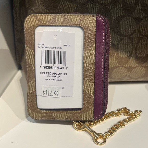 NWT Coach Outlet Zip Card Case In Signature Canvas - Picture 4 of 4